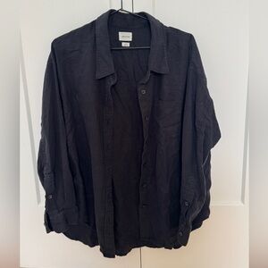 wilfred free relaxed linen button down shirt